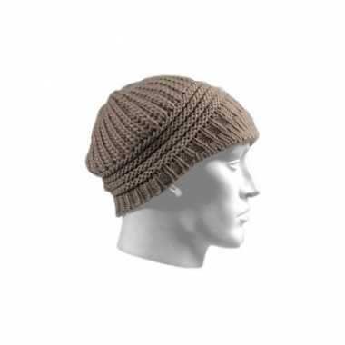 Gebreide winter dames muts khaki